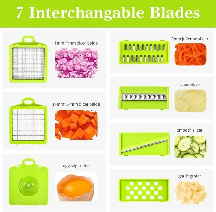 16-in-1 Multifunction Vegetable Slicer Cutter Shredders Slicer With Baskrt Fruit Potato Chopper Carrot Grater