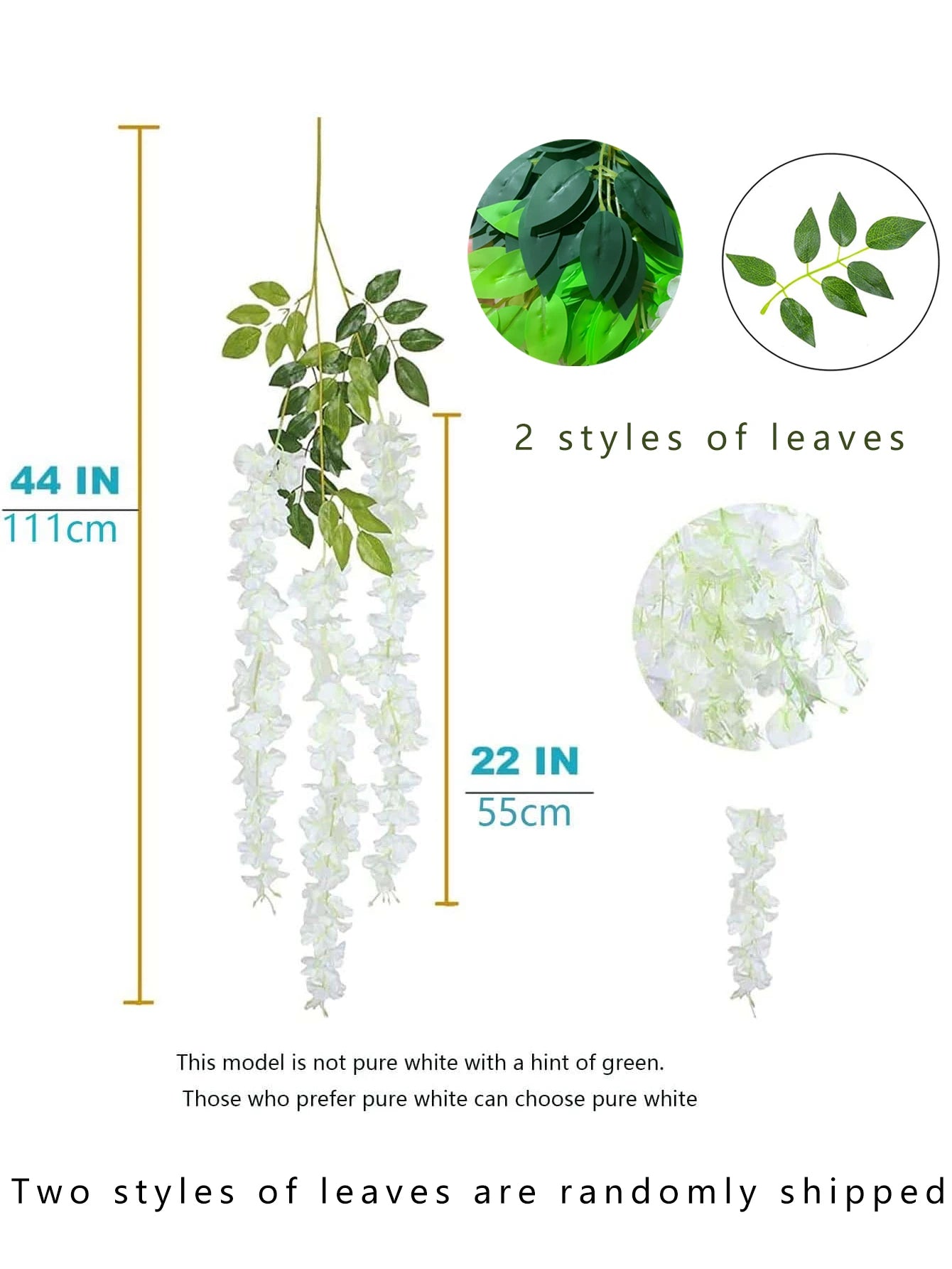 12pcs Artificial Flowers Hanging Wisteria Faux Flowers