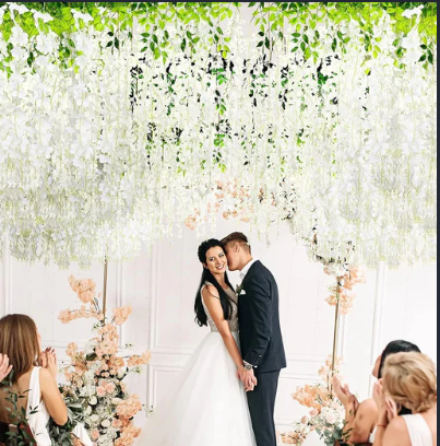 12pcs Artificial Flowers Hanging Wisteria Faux Flowers