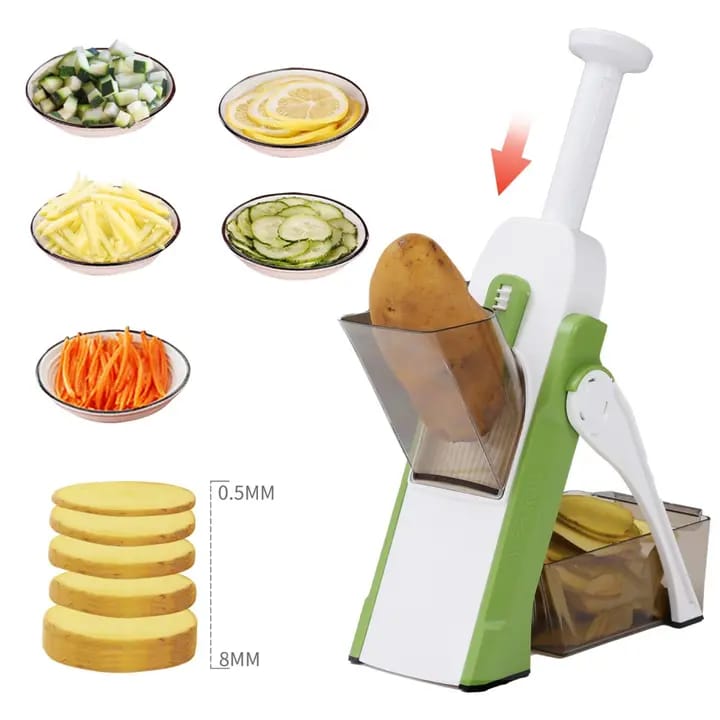 🥗 Safe Mandoline Slicer | Multi-Vegetable Chopper &amp; Cutter